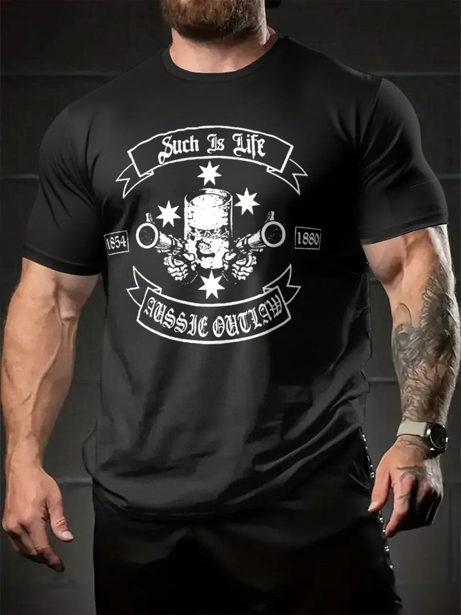 Men's AU Aussie Eereka Flag OutlawPrinted T-shirt