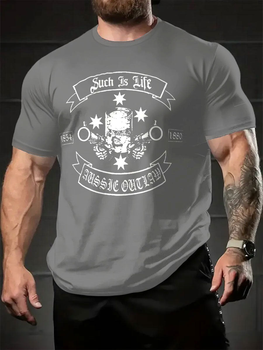 Men's AU Aussie Eereka Flag OutlawPrinted T-shirt