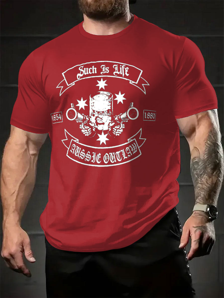 Men's AU Aussie Eereka Flag OutlawPrinted T-shirt