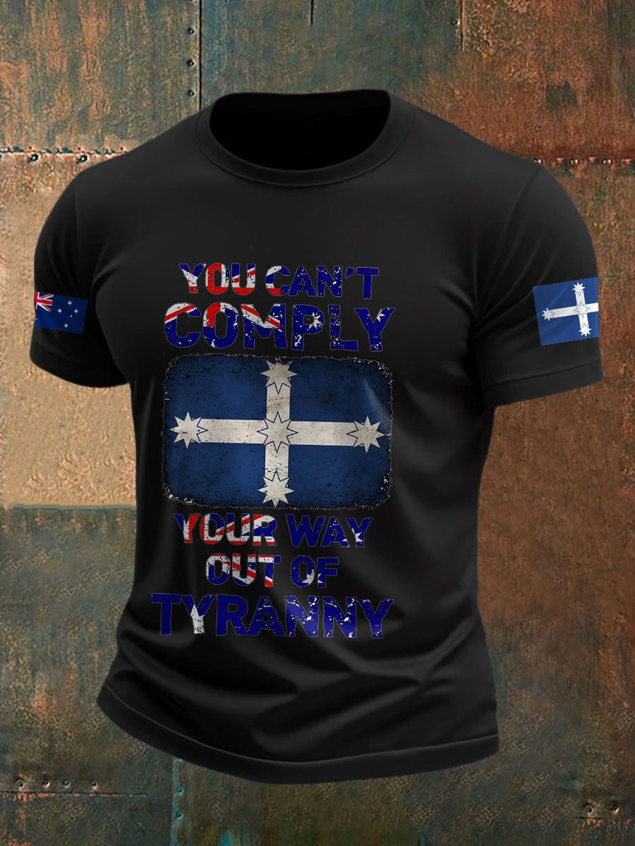 Men's AU Aussie Eereka Flag Printed T-shirt