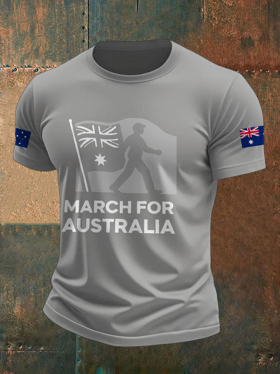 Men's AU Flag Immigration Printed T-shirt