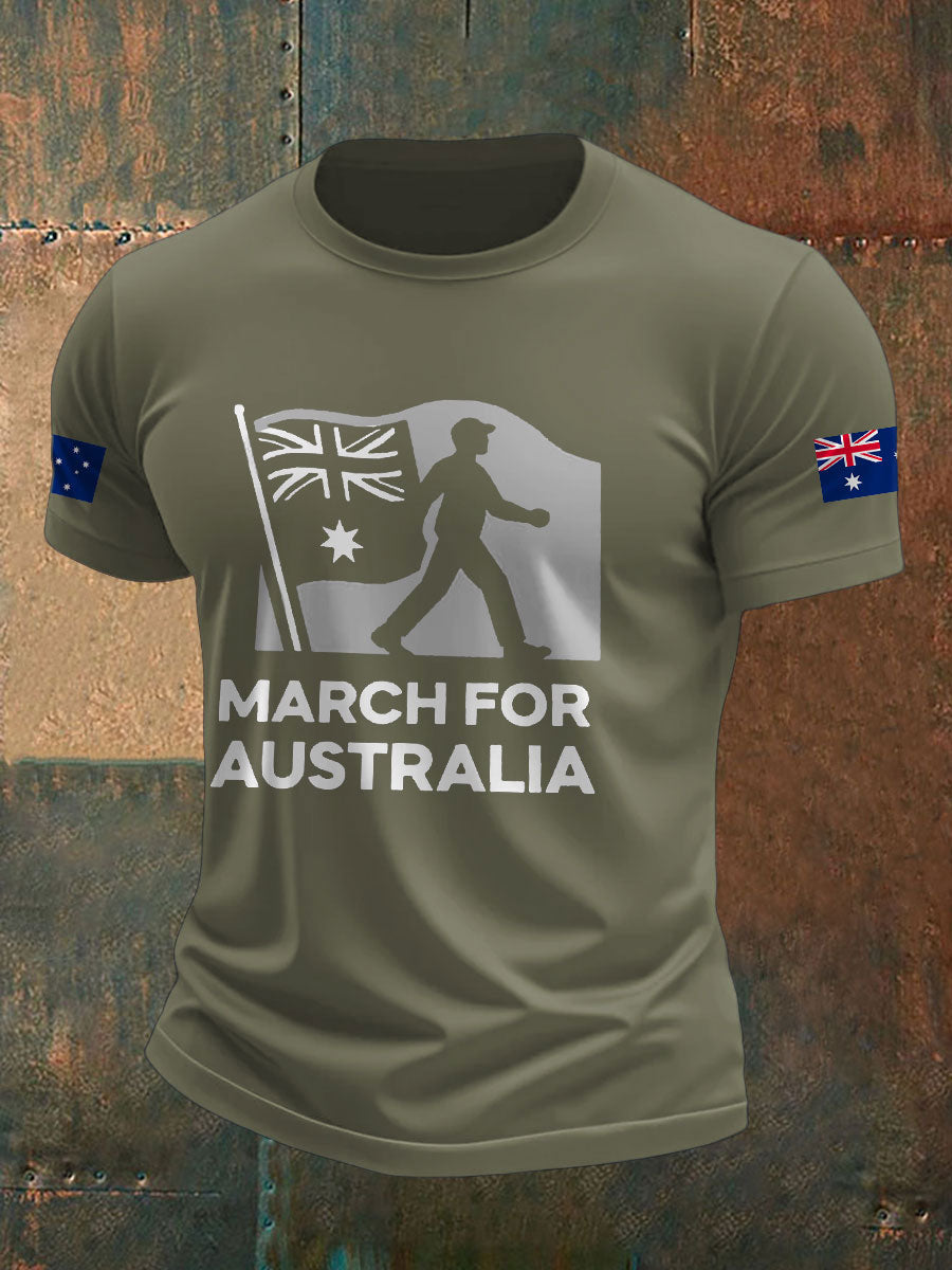 Men's AU Flag Immigration Printed T-shirt