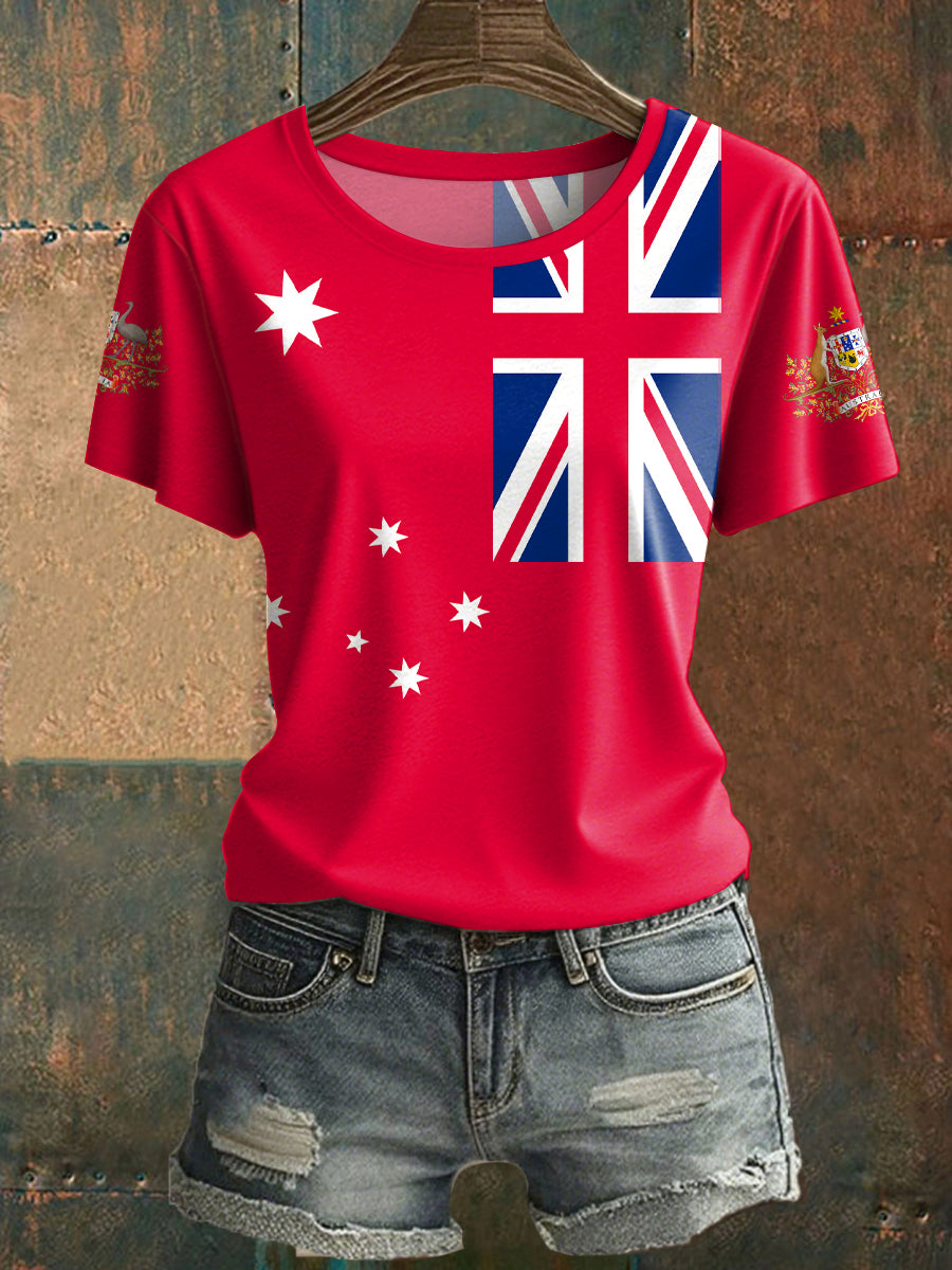 Women's AU Flag Printed T-shirt