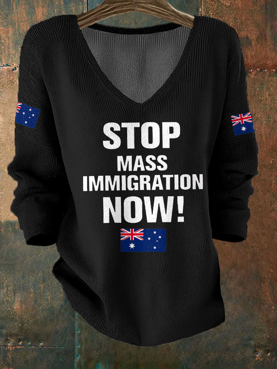 Women's AU Flag Immigration Printed Casual Tops