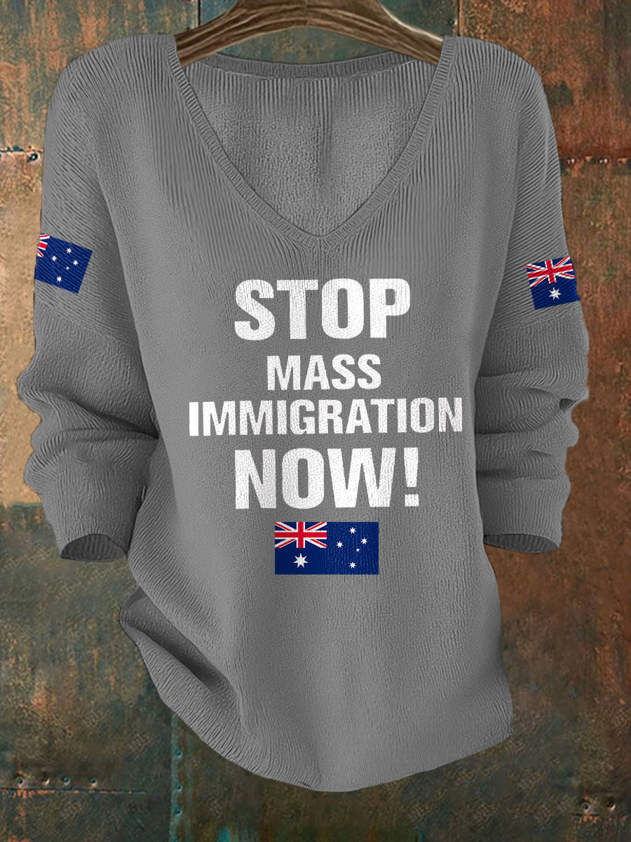 Women's AU Flag Immigration Printed Casual Tops