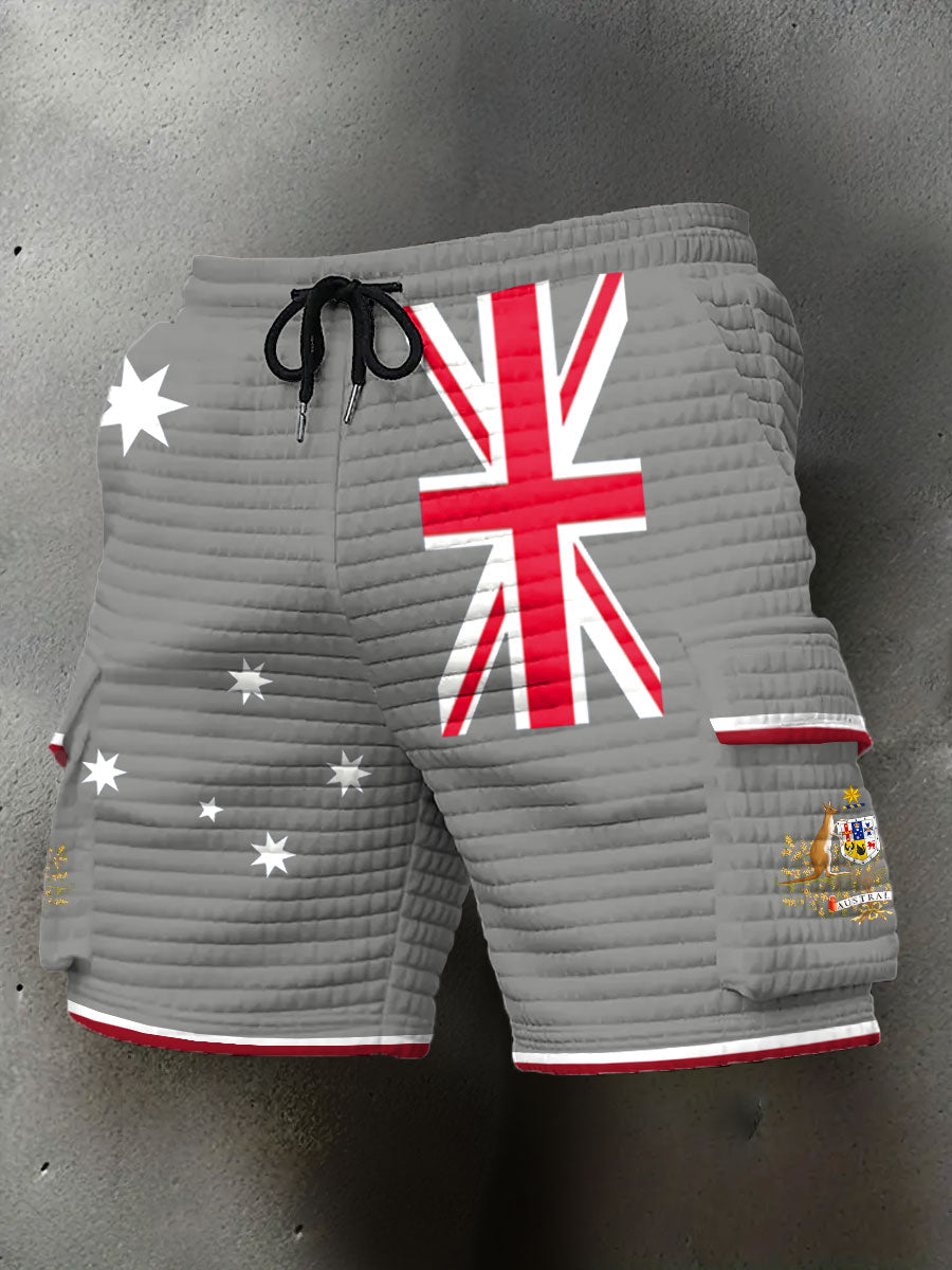 Men's AU Flag Printed Shorts