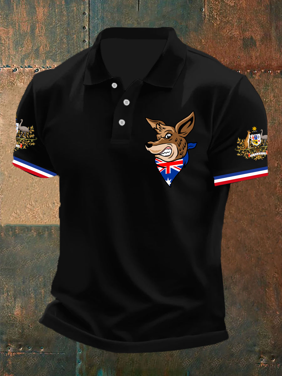 Men's Kangaroo Australian Flag Short Sleeve Tee