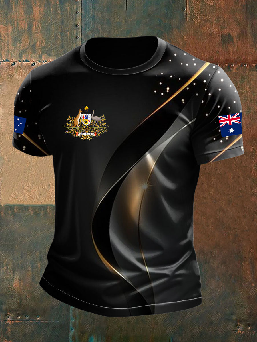 Men's Australian business style Printed short sleeves t-shirt
