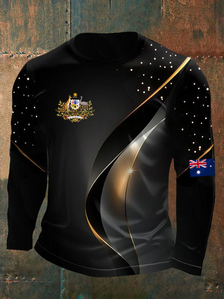 Men's Australian business style long sleeve round neck T-shirt