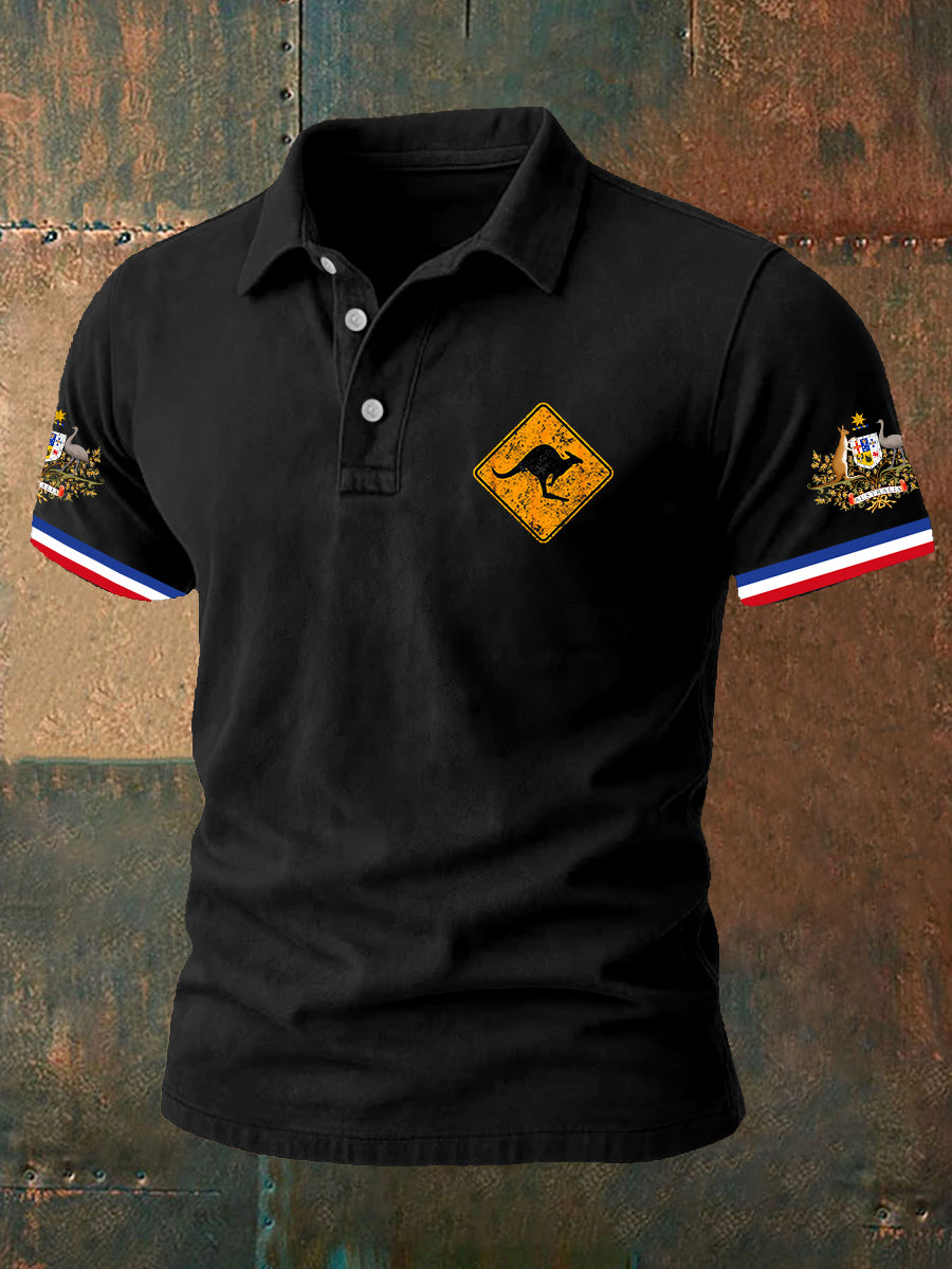 Men's Kangaroo Australian Flag Short Sleeve Tee