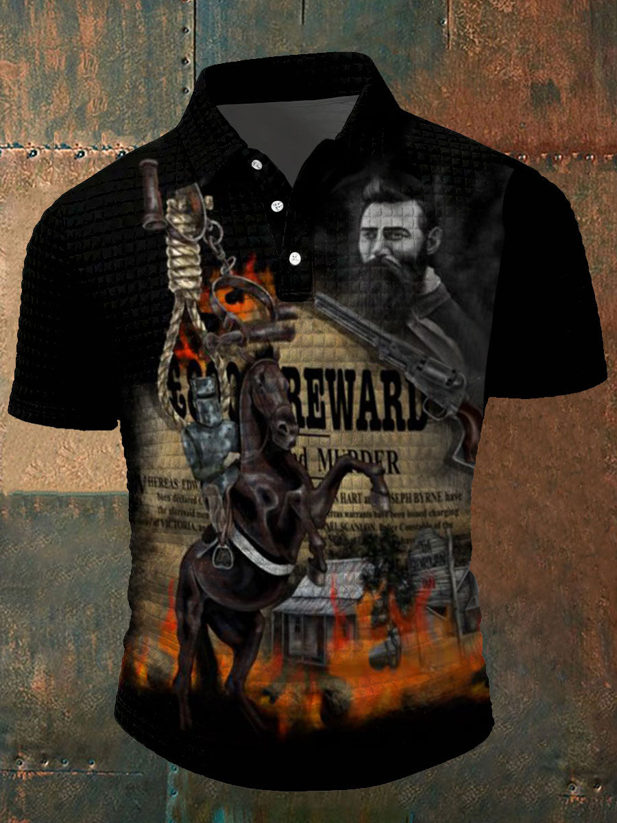 Men's Eureka Flag Aussie Outlaw Printed Casual Tops