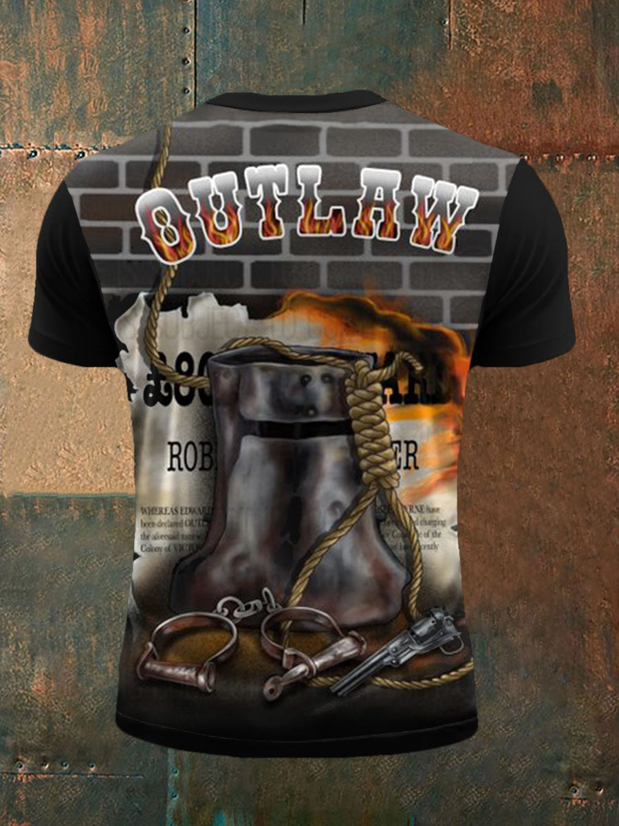 Men's Eureka Flag Aussie Outlaw Printed T-shirt