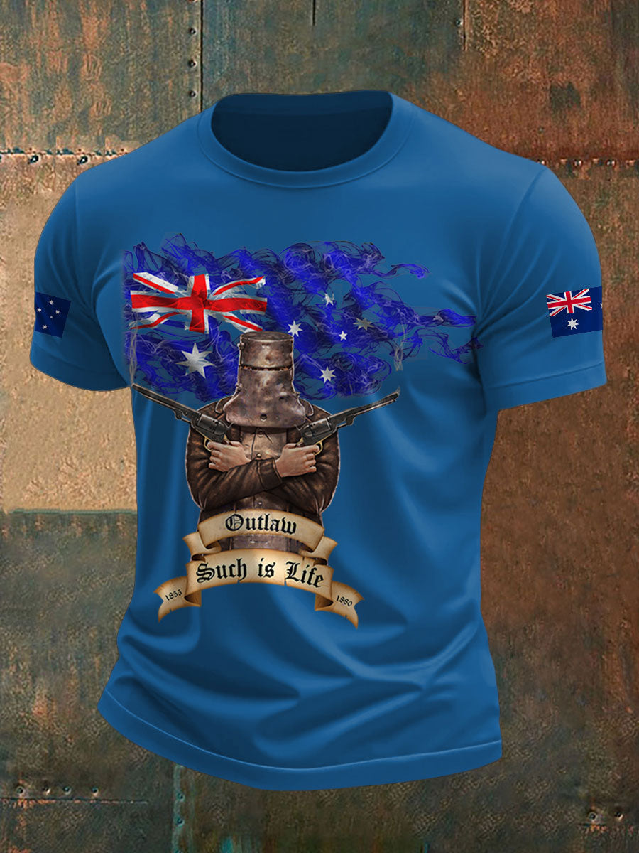 Men's Eureka Flag Aussie Outlaw Printed T-shirt