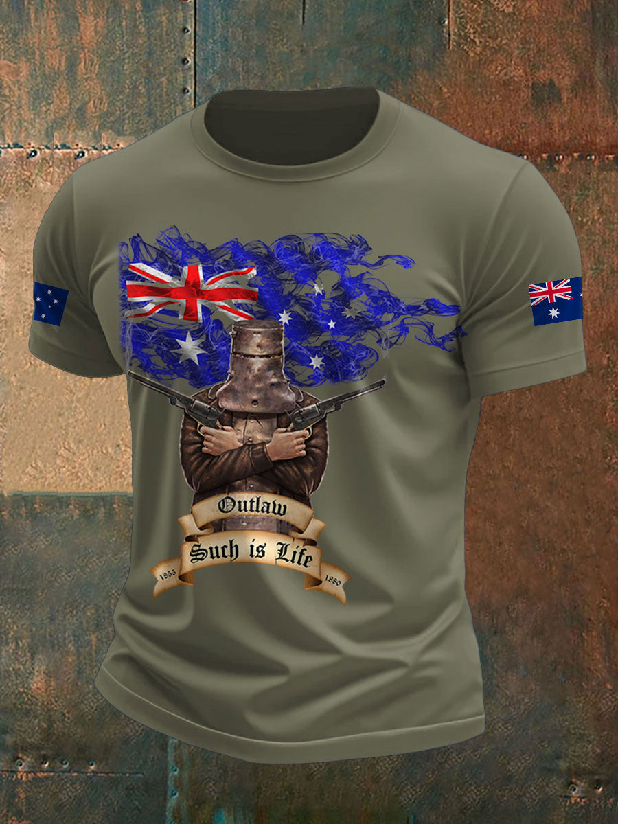 Men's Eureka Flag Aussie Outlaw Printed T-shirt