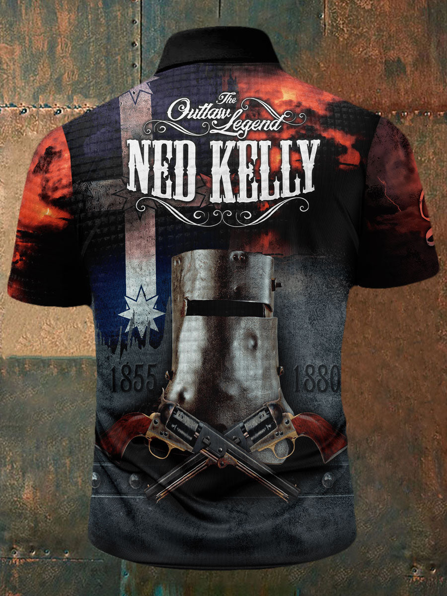 Men's Eureka Flag Aussie Outlaw Printed Casual Tops