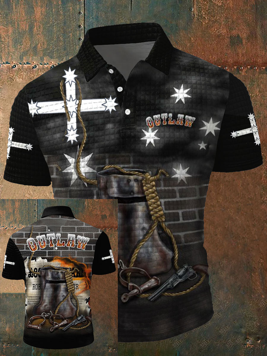 Men's Aussie Outlaw Eureka Flag Printed Casual Tops