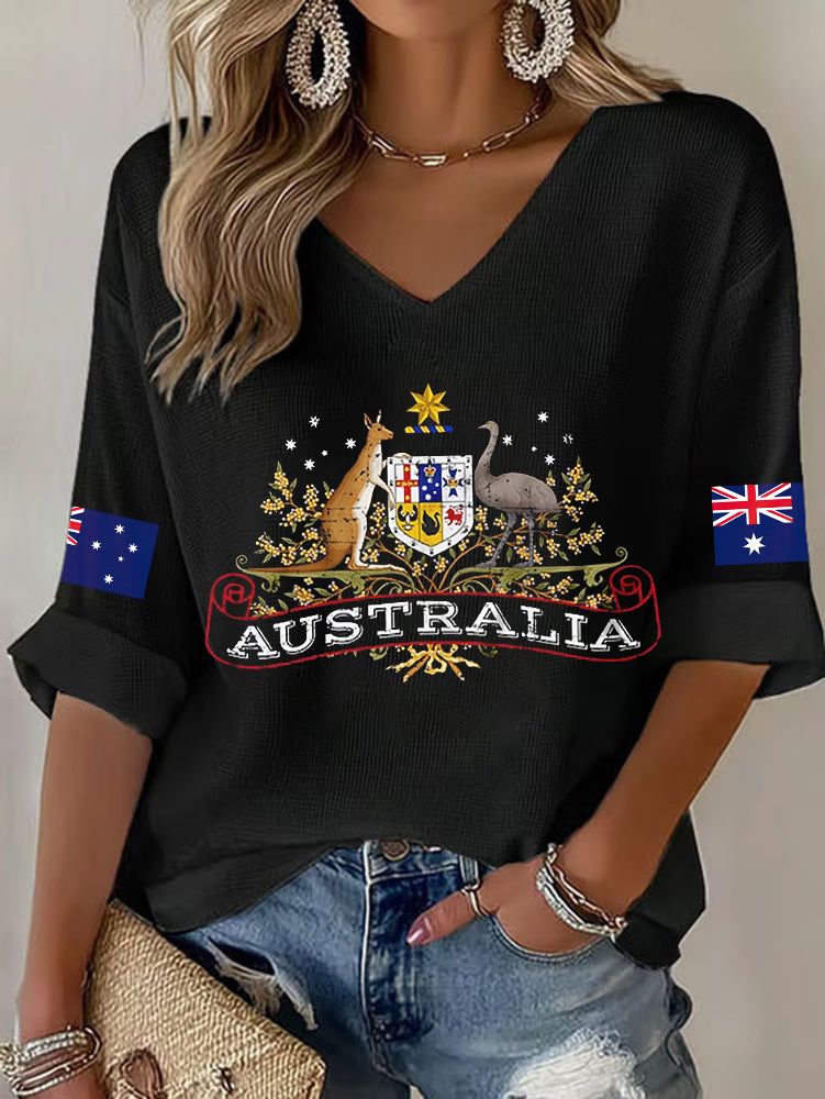 Women's Australian Flag Waffle T-shirt