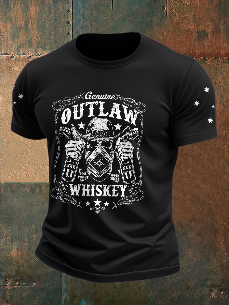 Men's Eureka Flag Aussie Bushranger Outlaw Whiskey Printed T-shirt
