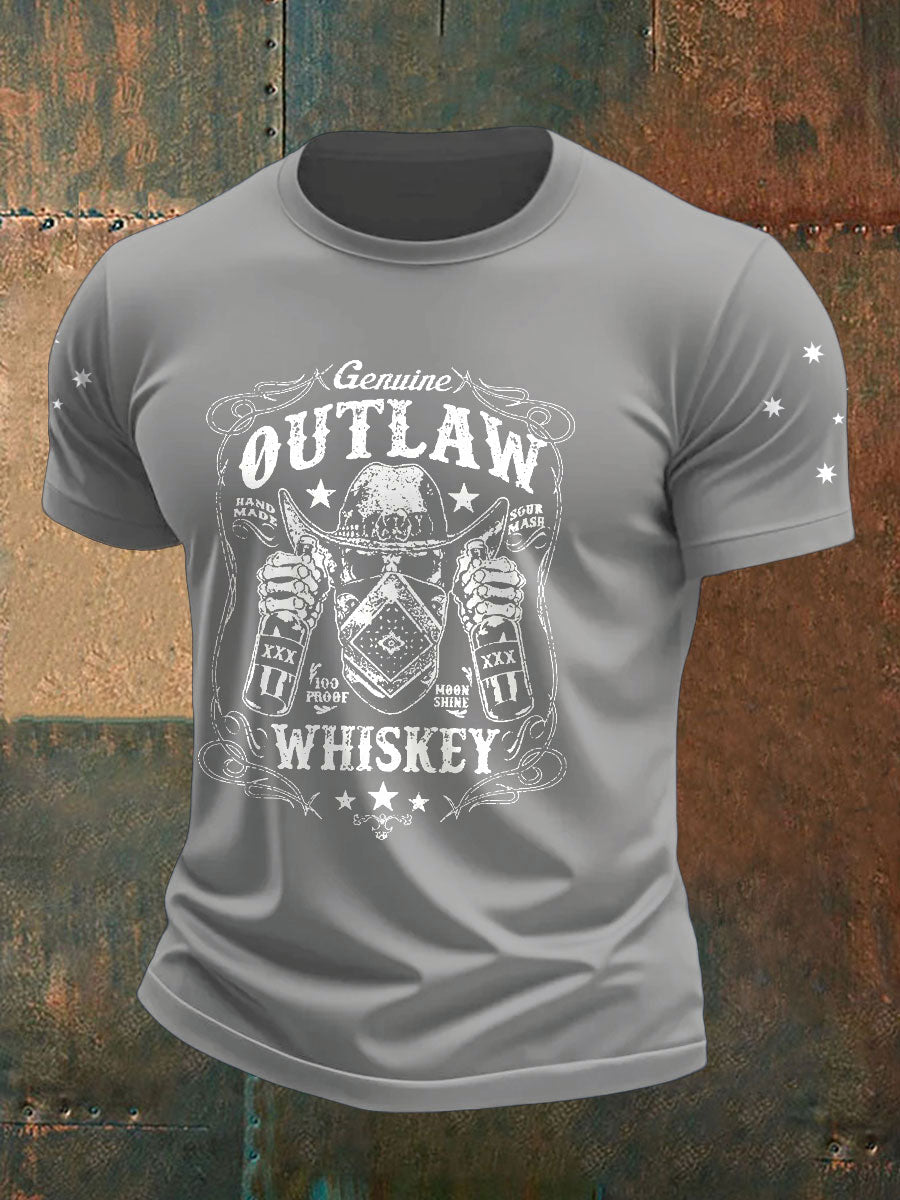 Men's Eureka Flag Aussie Bushranger Outlaw Whiskey Printed T-shirt