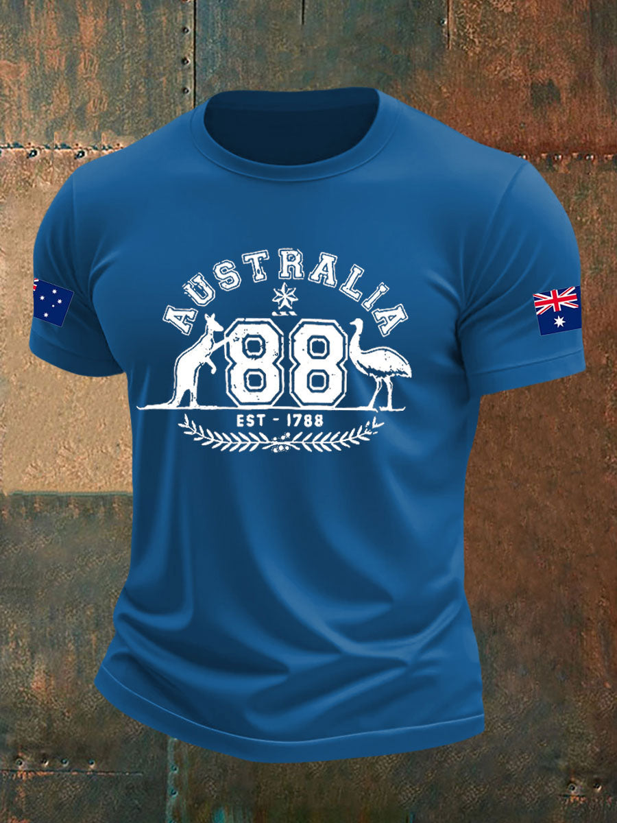 Men's Australia imitation cotton short-sleeved T-shirt