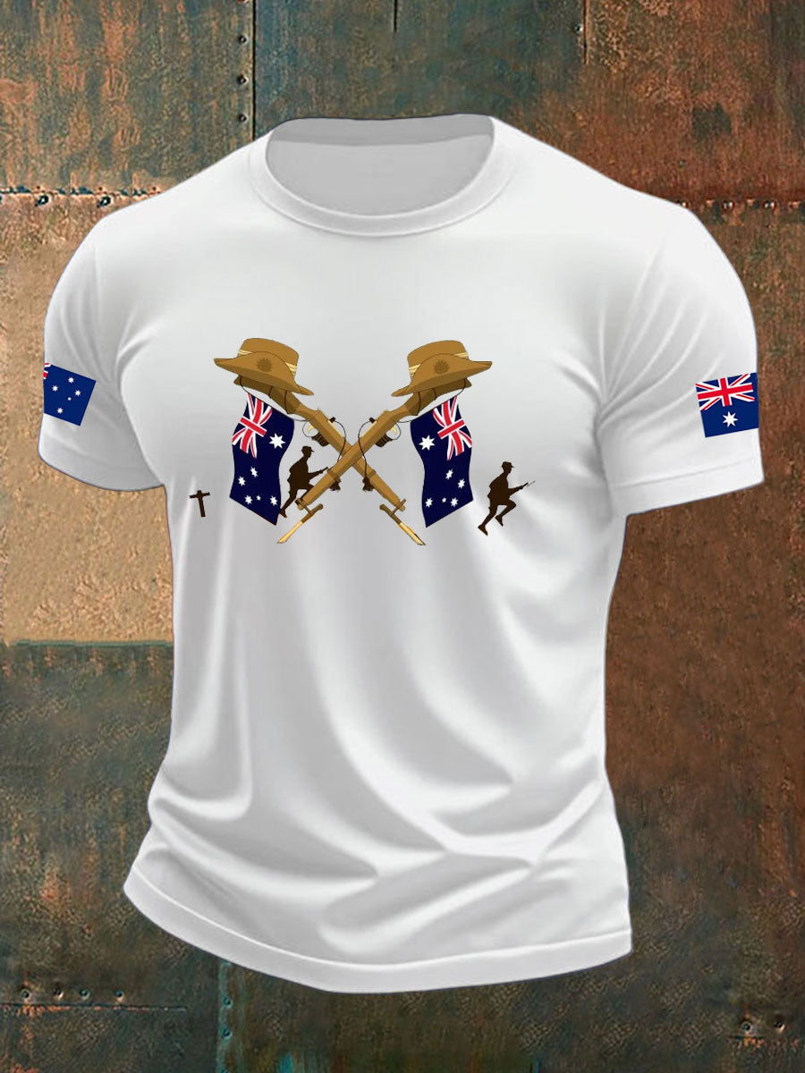 Men's Australia imitation cotton short-sleeved T-shirt
