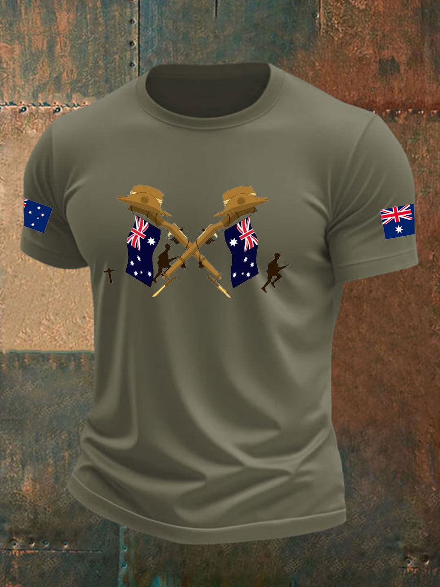 Men's Australia imitation cotton short-sleeved T-shirt