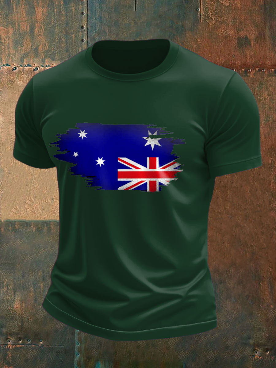 Men's Upside Down Flag AU Flag Printed T-shirt