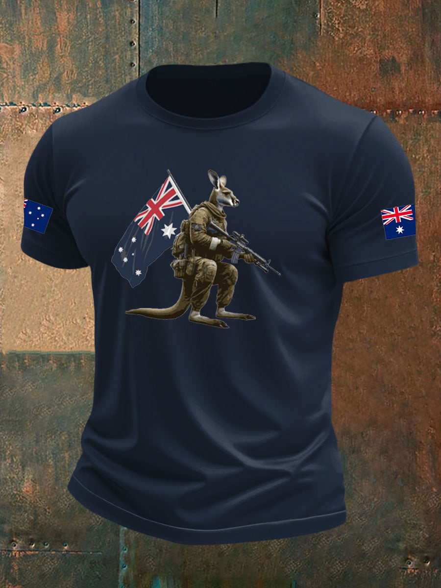 Men's Australia Veteran imitation cotton short-sleeved T-shirt