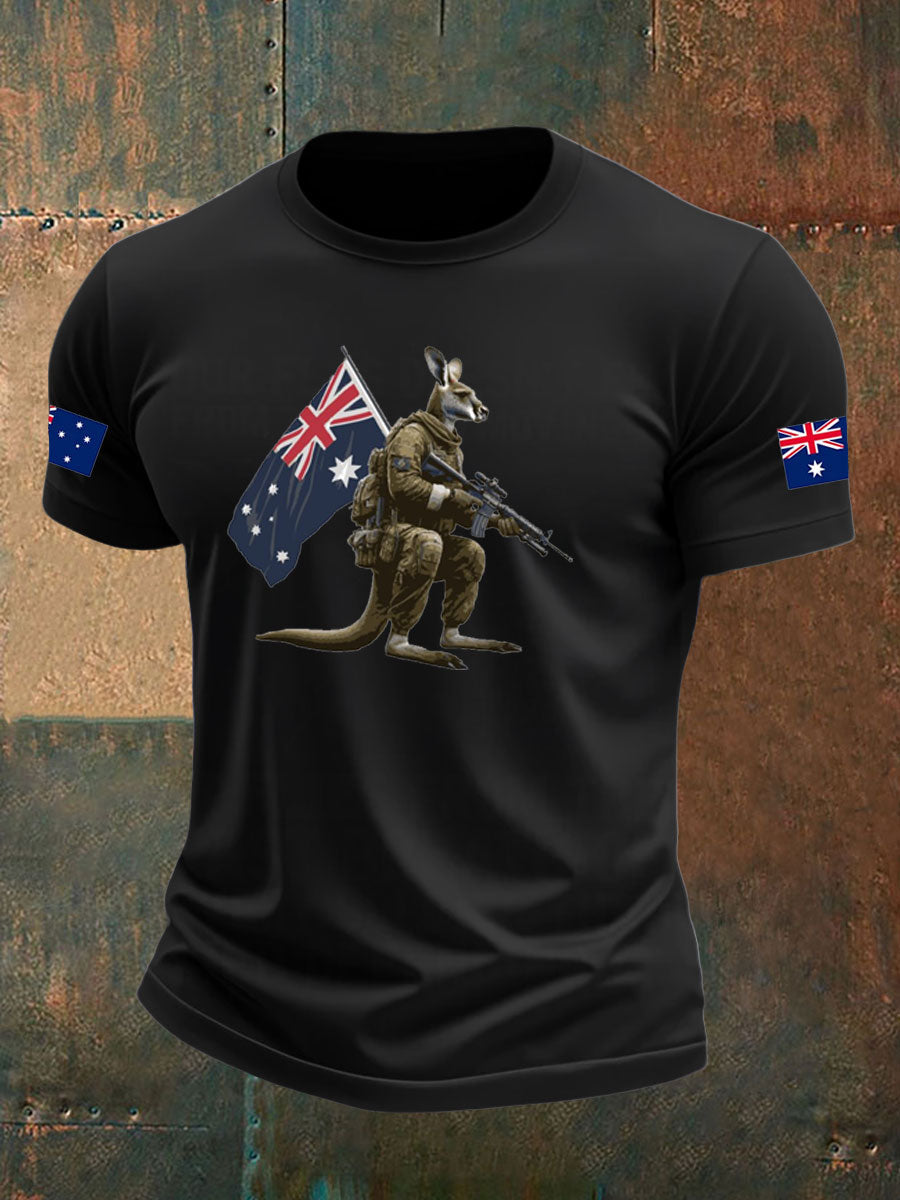 Men's Australia Veteran imitation cotton short-sleeved T-shirt