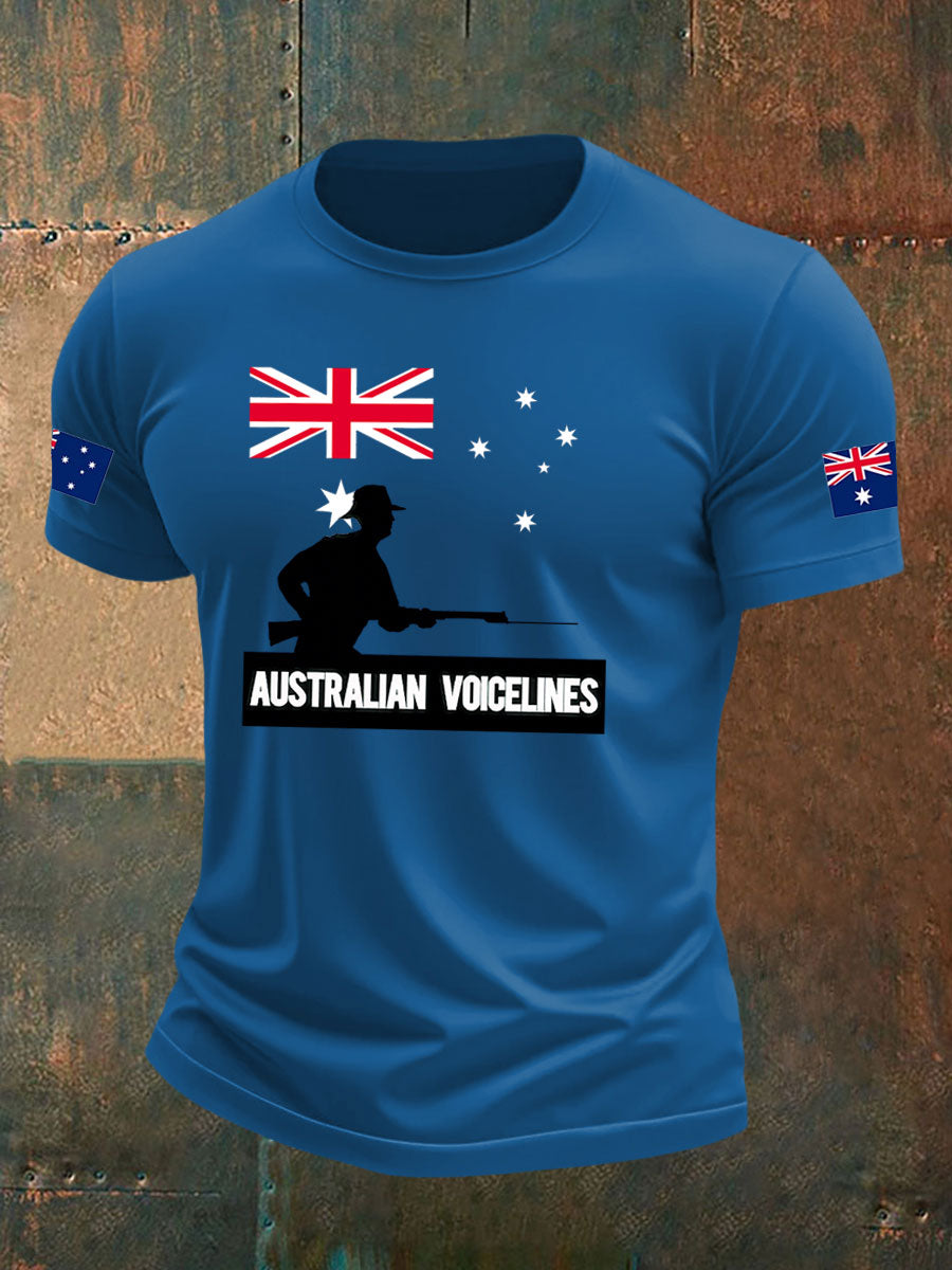 Men's Australia Veteran imitation cotton short-sleeved T-shirt