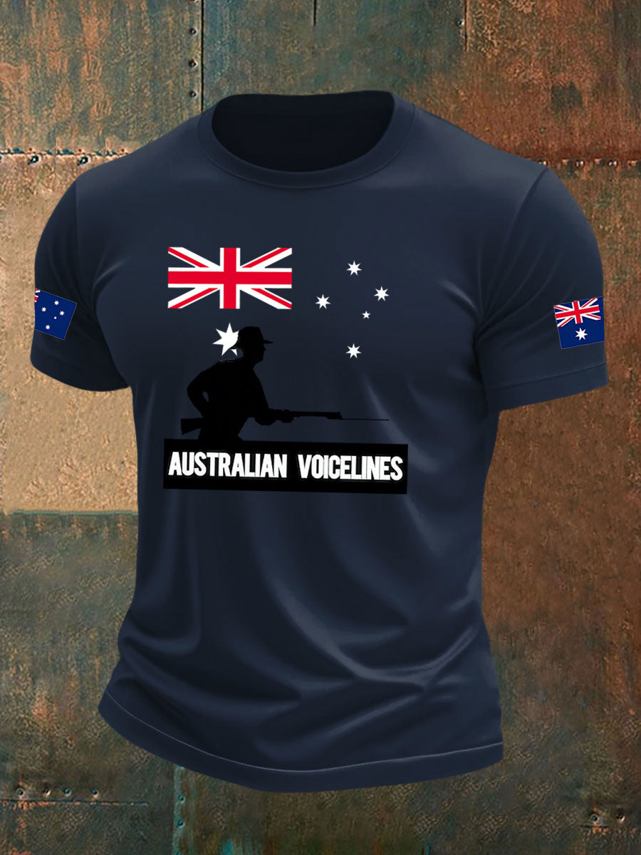 Men's Australia Veteran imitation cotton short-sleeved T-shirt