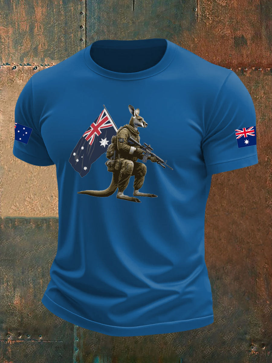 Men's Australia Veteran imitation cotton short-sleeved T-shirt