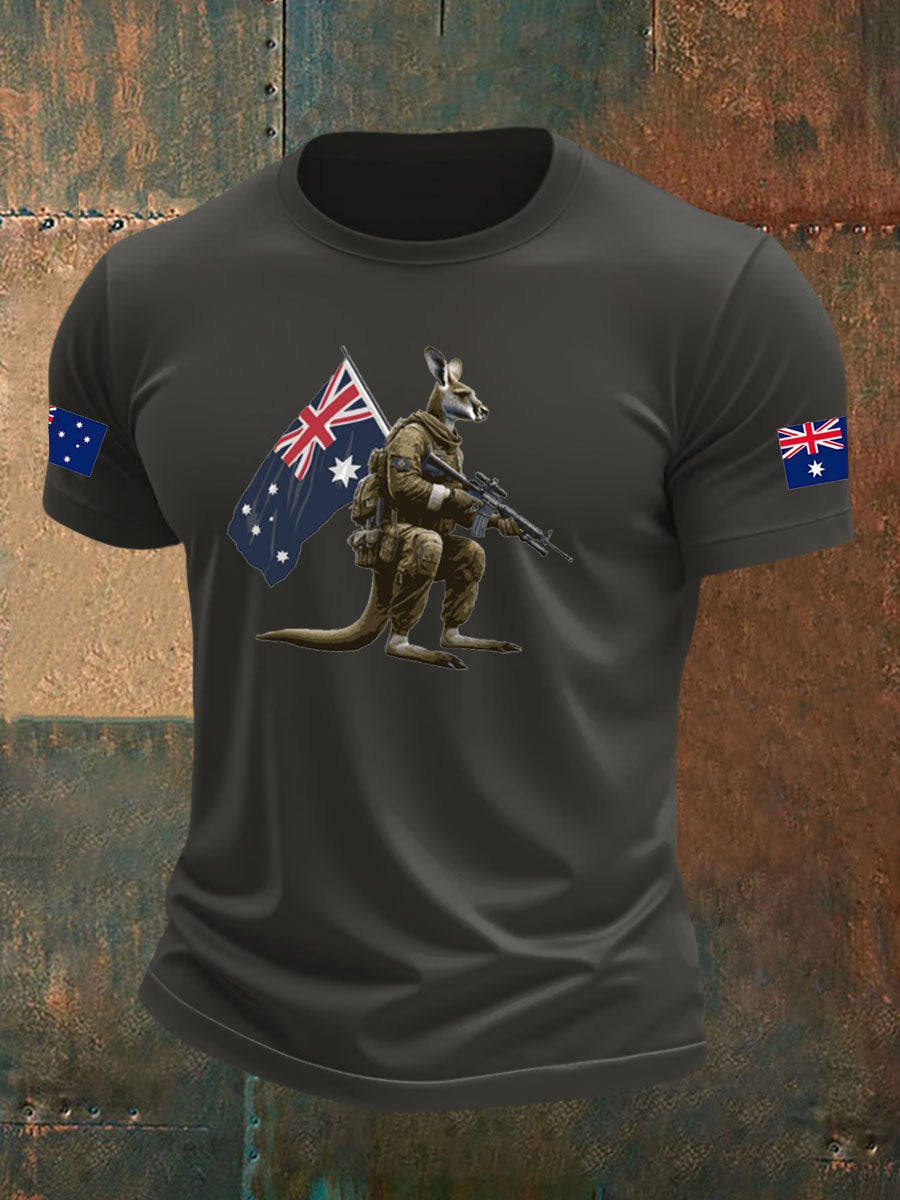 Men's Australia Veteran imitation cotton short-sleeved T-shirt