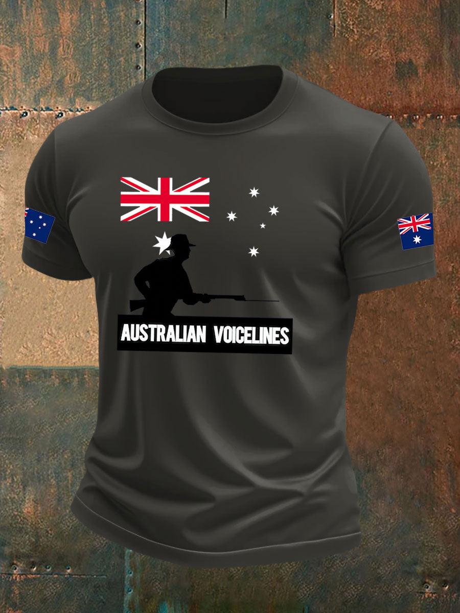 Men's Australia Veteran imitation cotton short-sleeved T-shirt