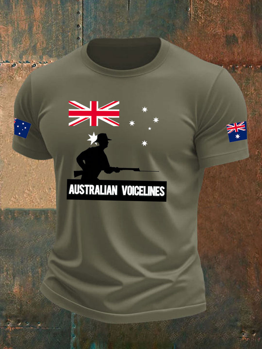 Men's Australia Veteran imitation cotton short-sleeved T-shirt