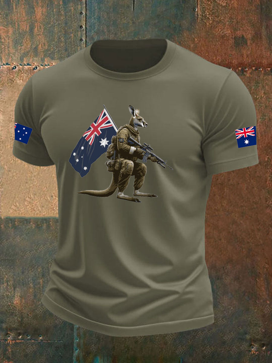 Men's Australia Veteran imitation cotton short-sleeved T-shirt