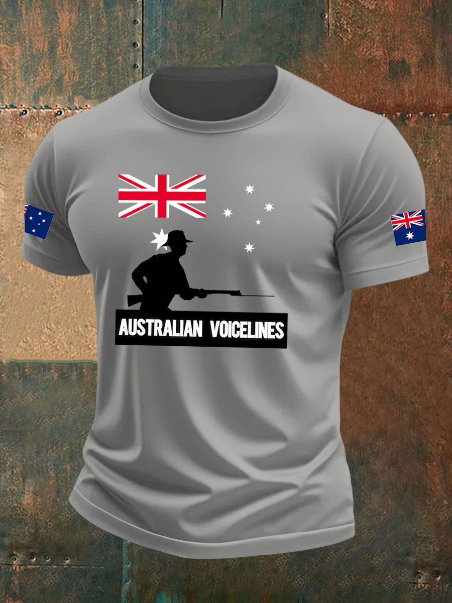 Men's Australia Veteran imitation cotton short-sleeved T-shirt