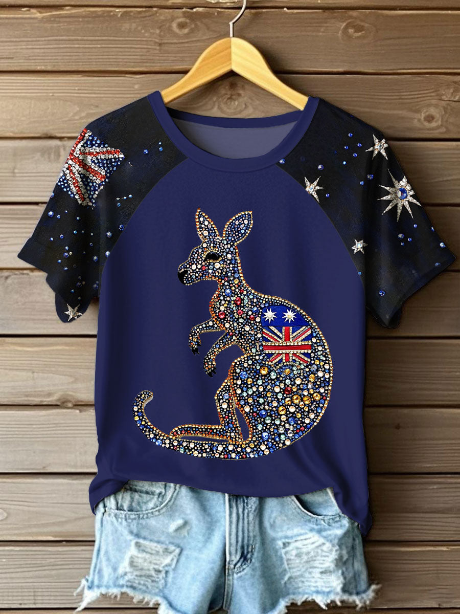 Women's AU Flag Art Printed T-shirt