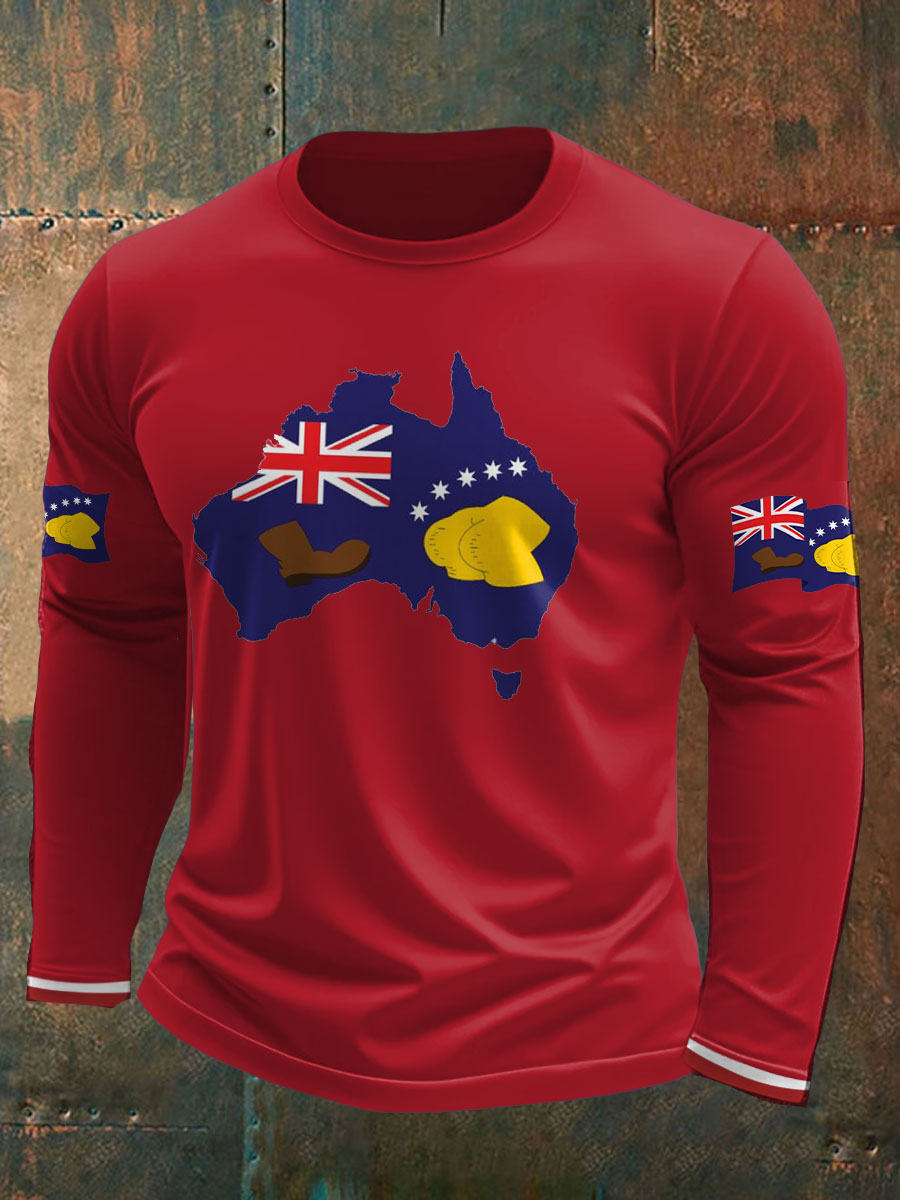 Men's AU First Flag Printed T-shirt