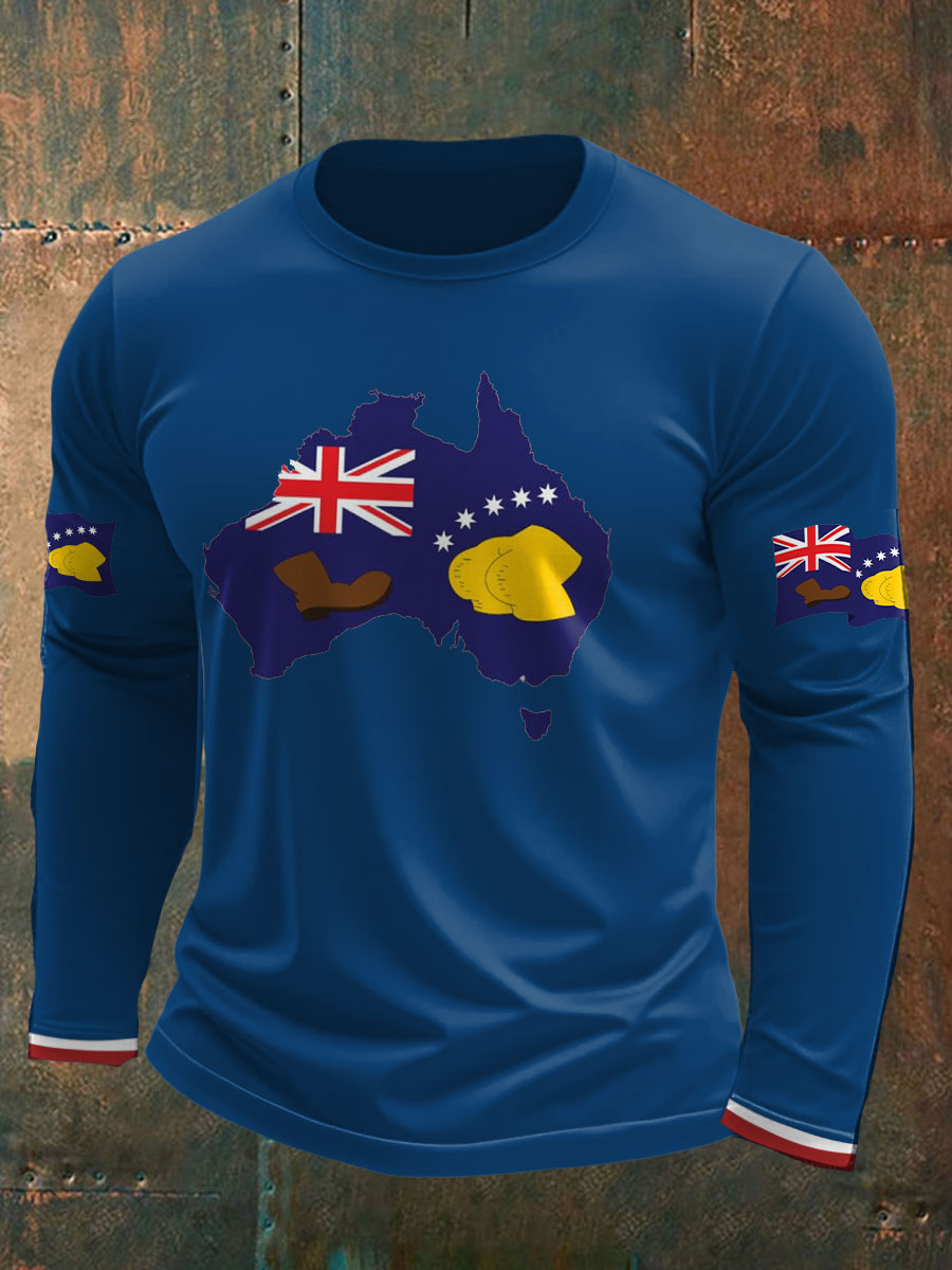 Men's AU First Flag Printed T-shirt