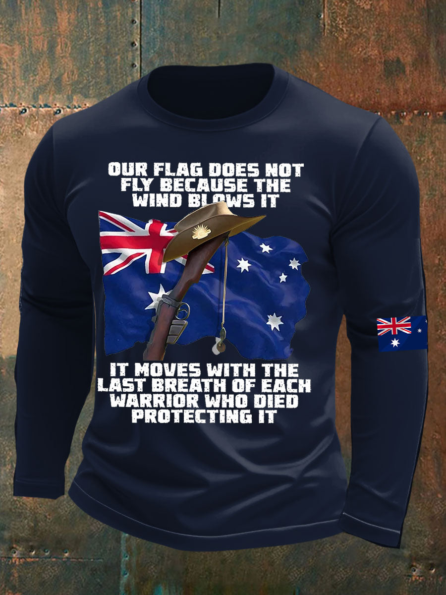 Men's Australia Veteran long sleeve round neck T-shirt
