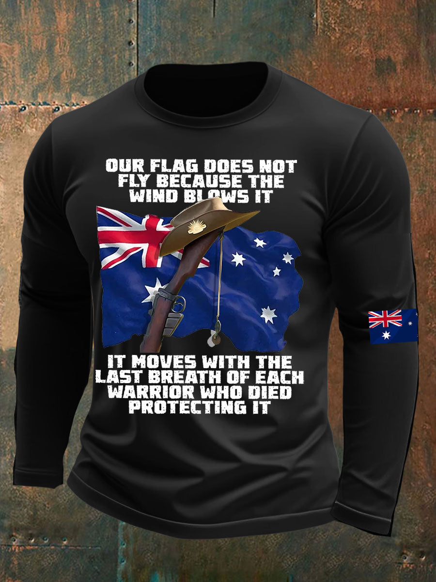 Men's Australia Veteran long sleeve round neck T-shirt