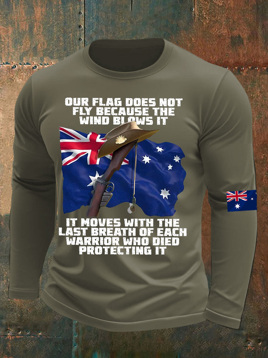 Men's Australia Veteran long sleeve round neck T-shirt