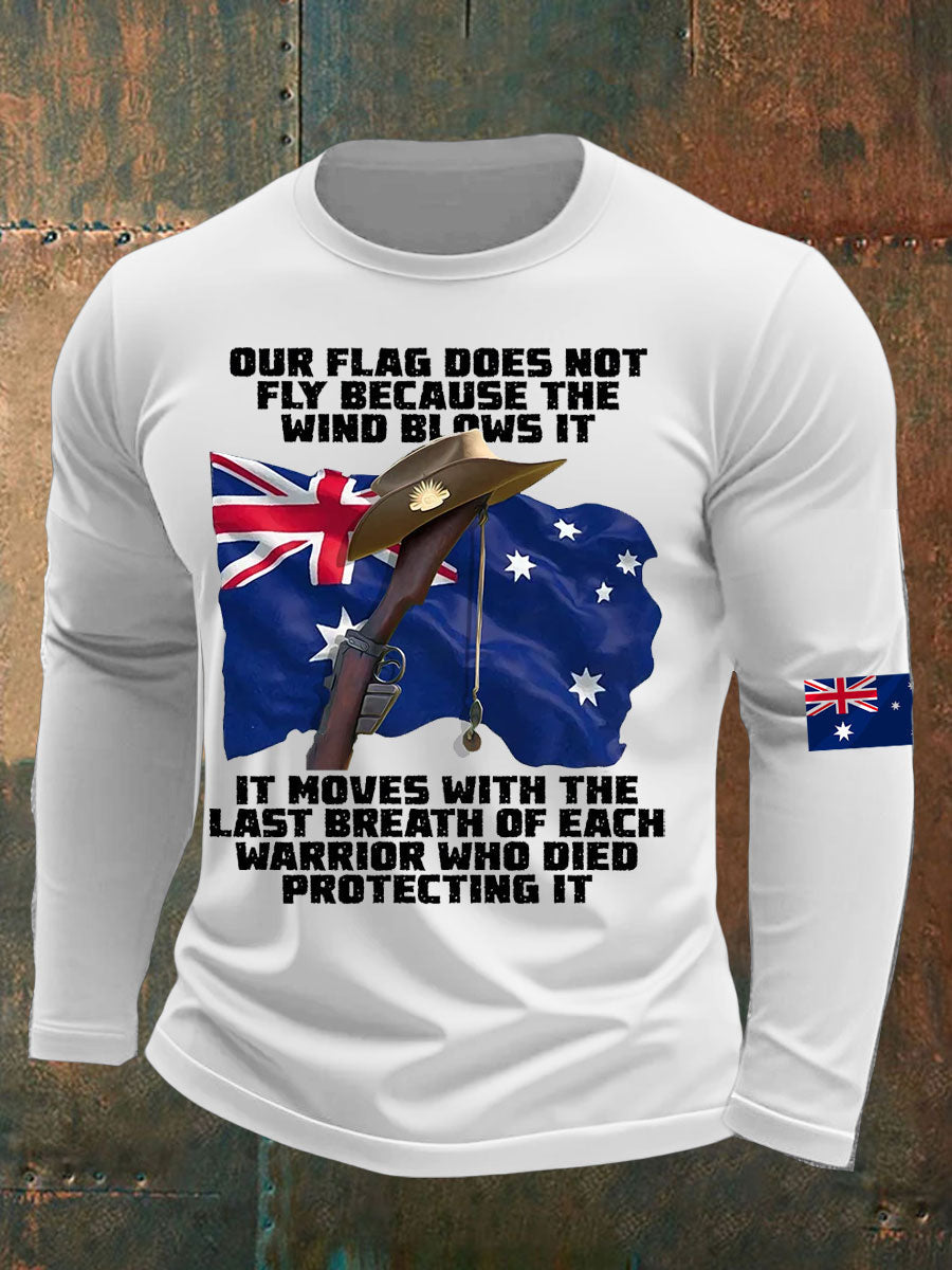 Men's Australia Veteran long sleeve round neck T-shirt