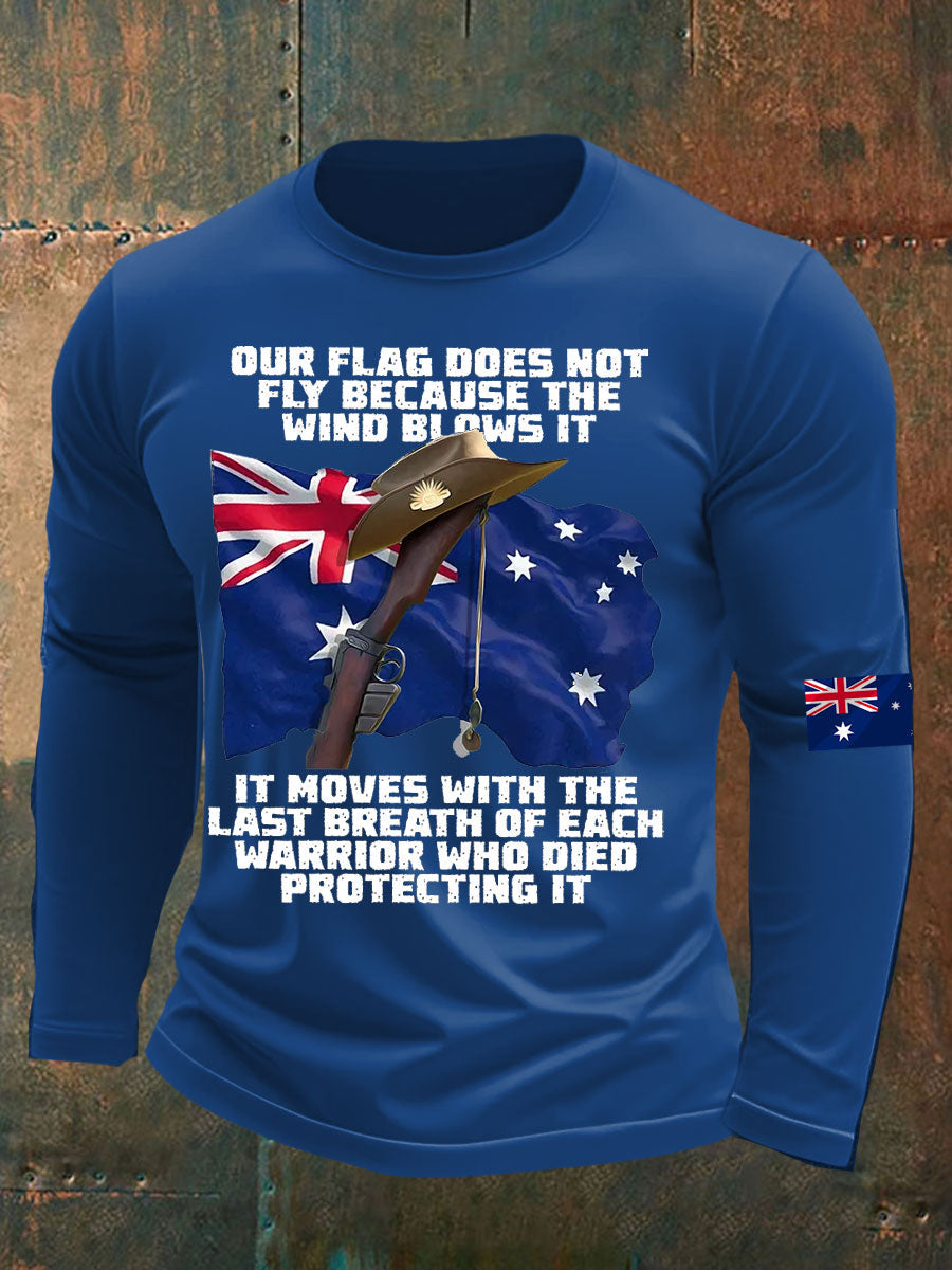 Men's Australia Veteran long sleeve round neck T-shirt