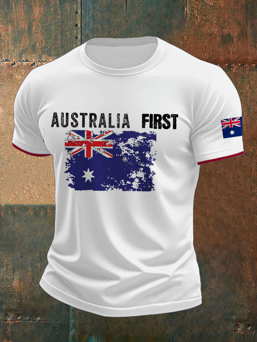 Men's AU First Flag Printed T-shirt