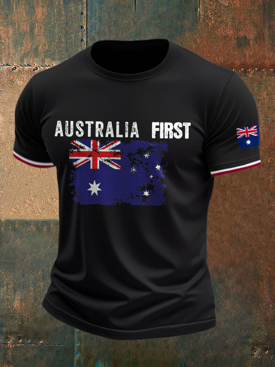 Men's AU First Flag Printed T-shirt