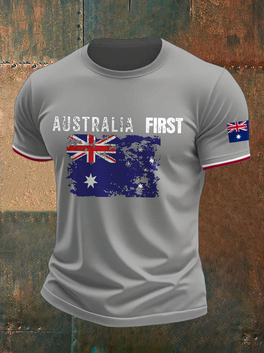 Men's AU First Flag Printed T-shirt