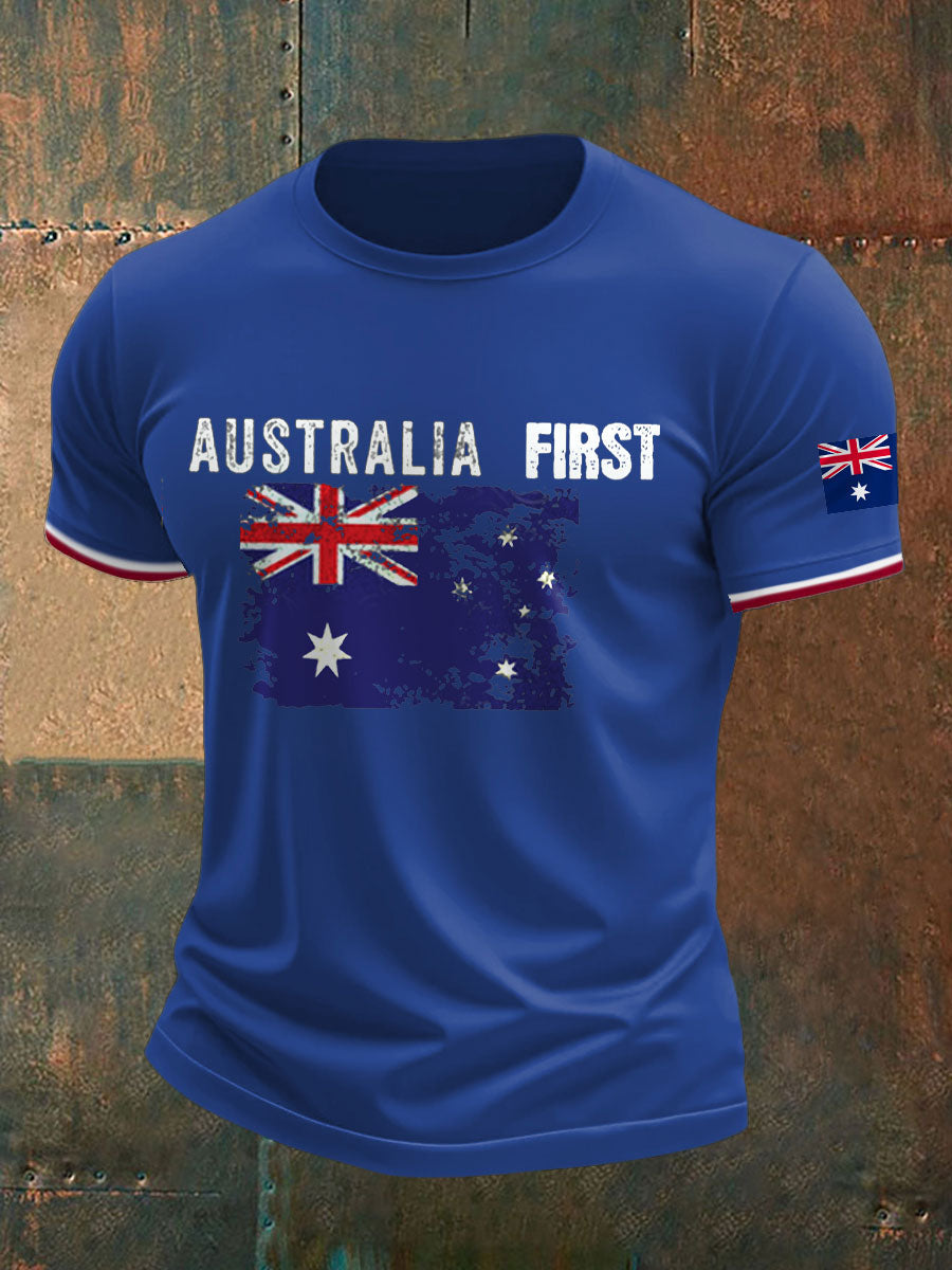 Men's AU First Flag Printed T-shirt