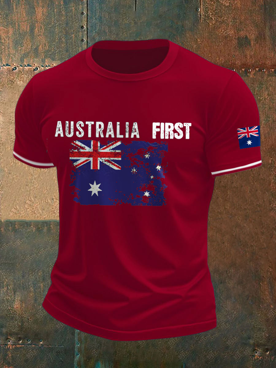 Men's AU First Flag Printed T-shirt